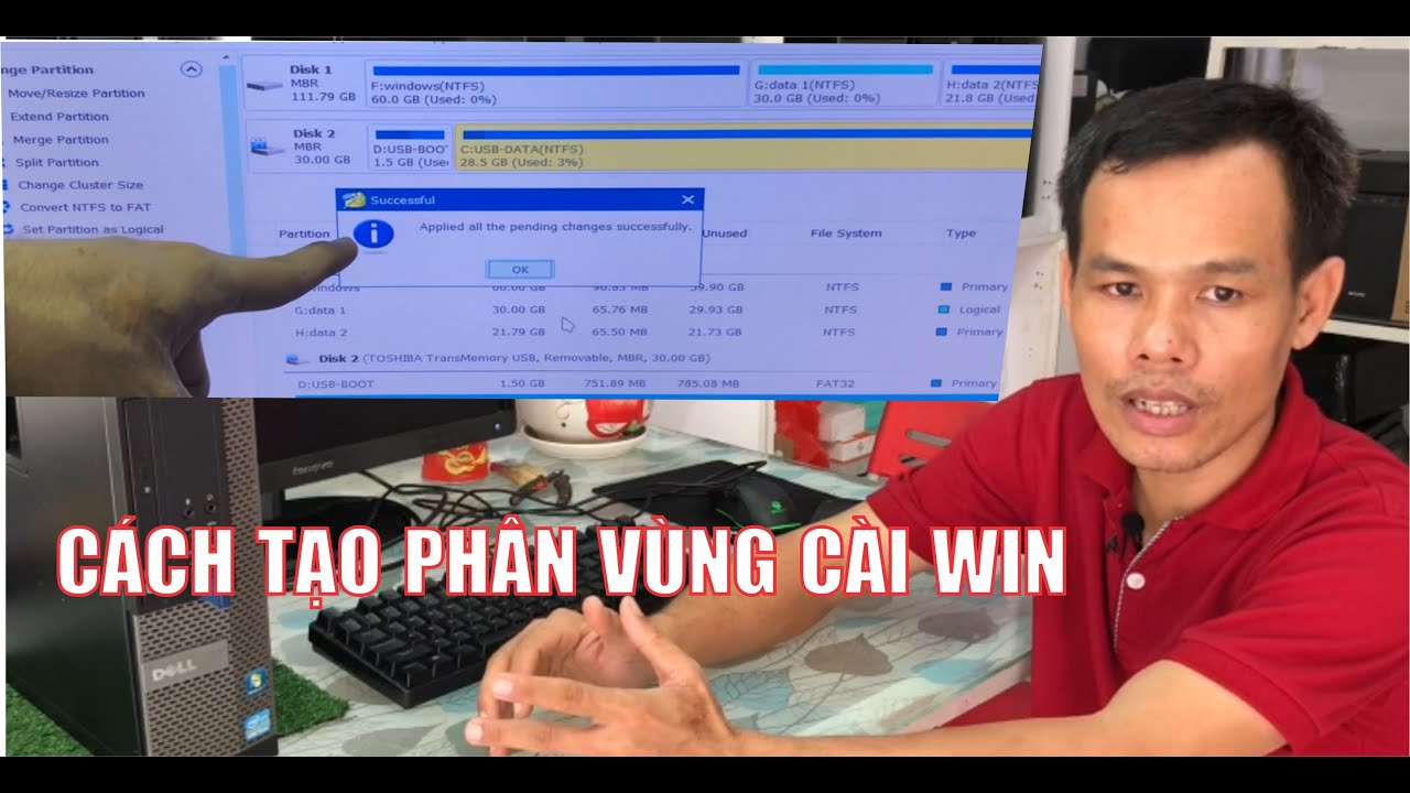 Chia ổ đĩa | Cách tạo phân vùng để cài Win hoặc Ghost Win chuẩn Legacy | Kiến Thức Máy Tính 24H