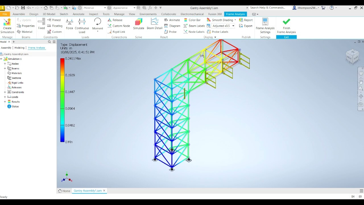 Inventor Simulation for your Gantry (includes wind loading)