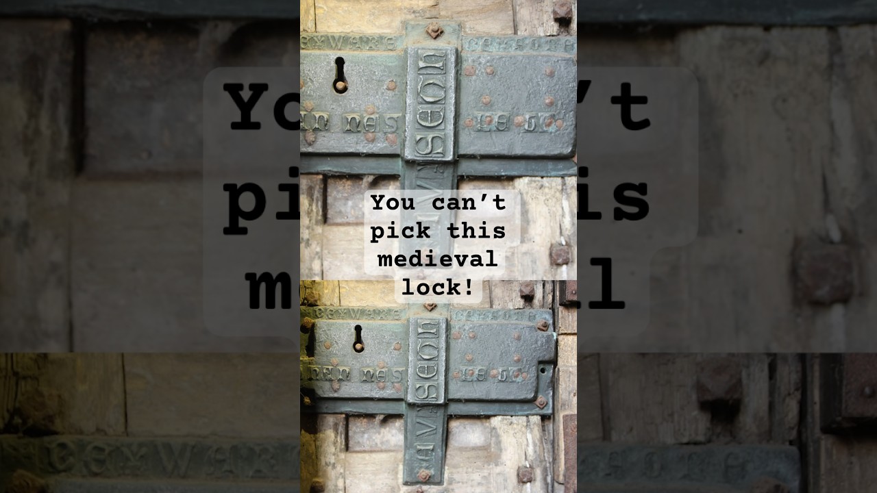A medieval door with an original lock.