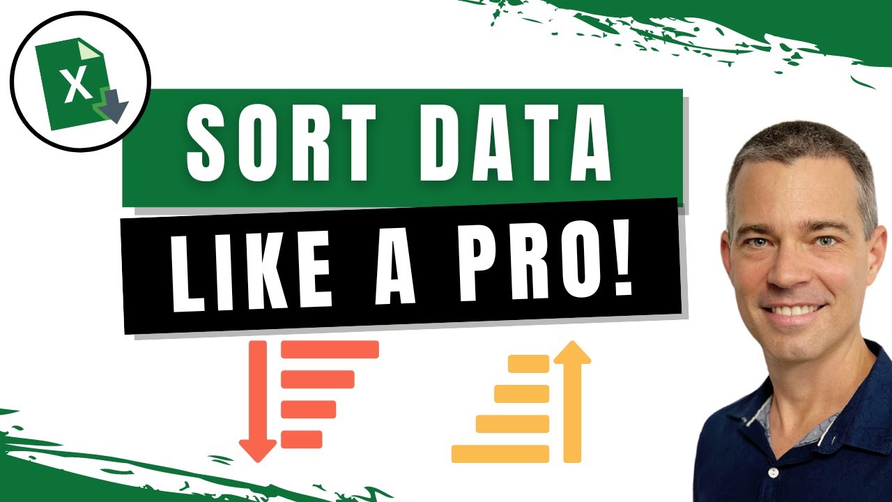 How to Sort Data in Excel - Alphabetical, Numerical & Custom Lists (Lesson #41 of 50)