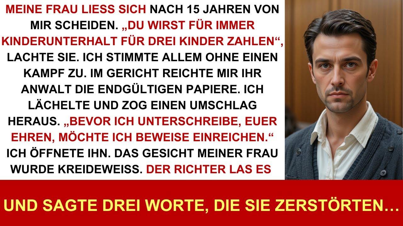 Frau forderte Unterhalt für 3 Kinder. Im Gericht öffnete ich einen Umschlag – sie wurde kreidebleich