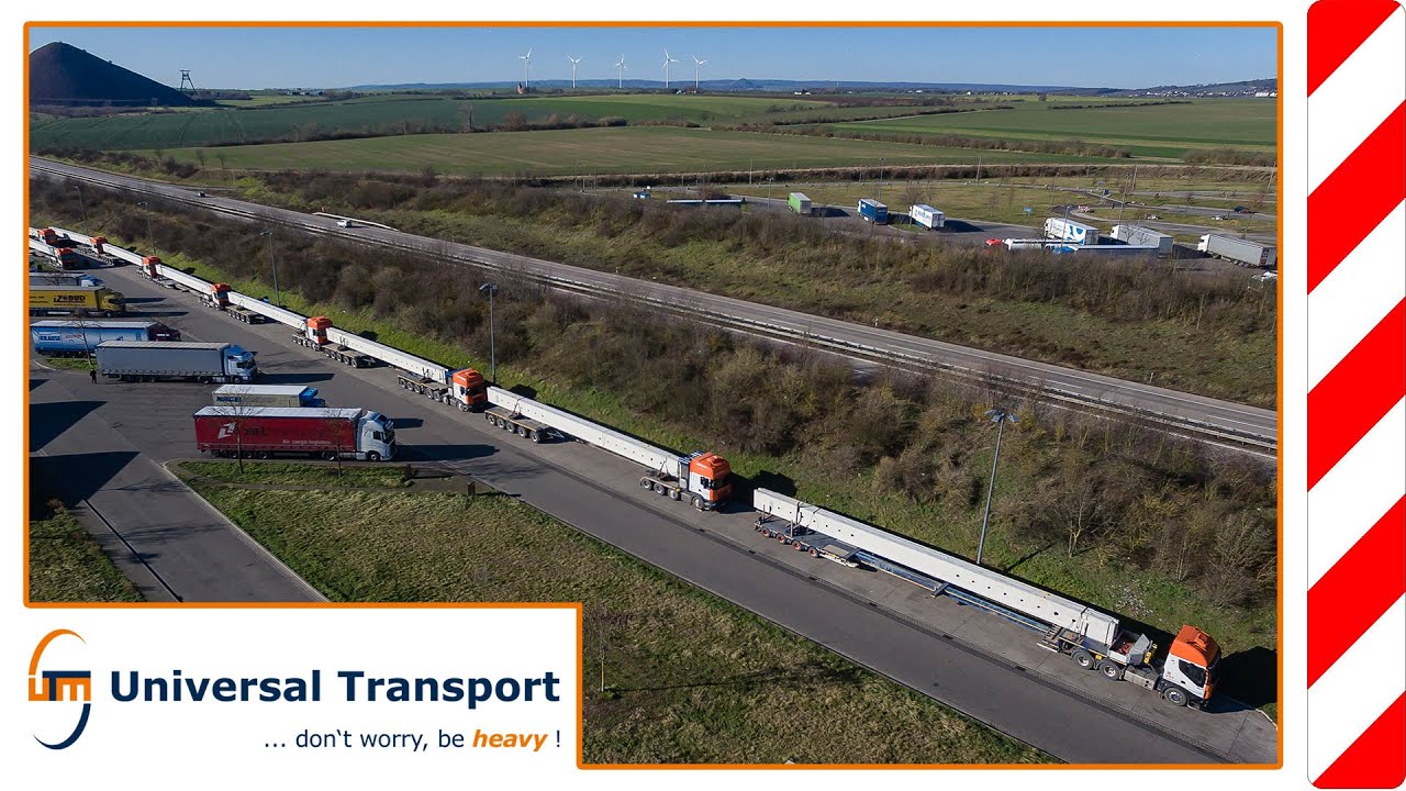 with 20 concrete beams towards the Ore Mountains - Universal Transport