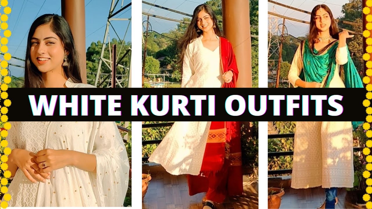 How To Style A White Kurti In Different Ways | White Chikankari Kurti | Minimalist Wardrobe|Shivani