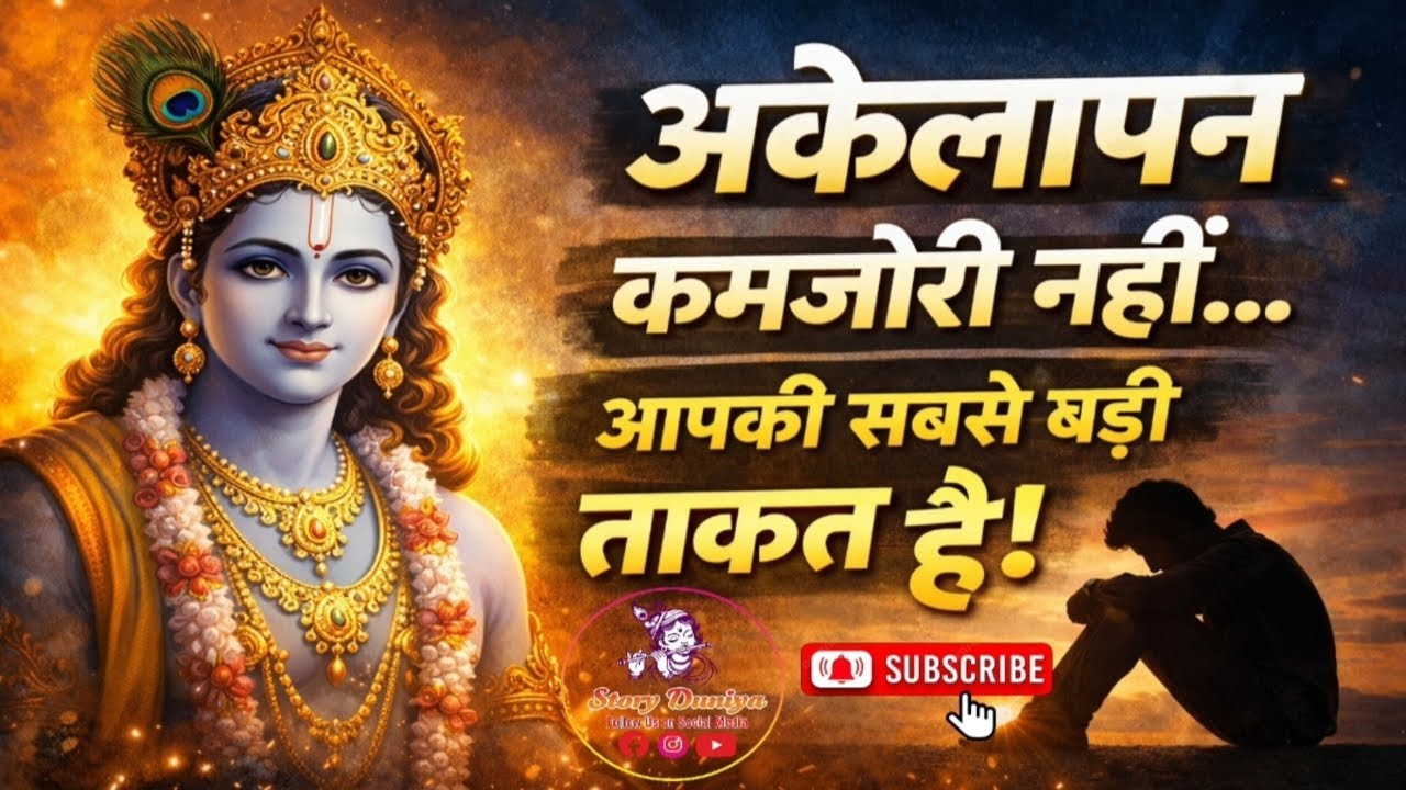 अकेलापन कमजोरी नहीं ताकत है🌸| श्री कृष्ण की 10 सीख जो आपकी जिंदगी बदल देंगी | Story Duniya #krishna 