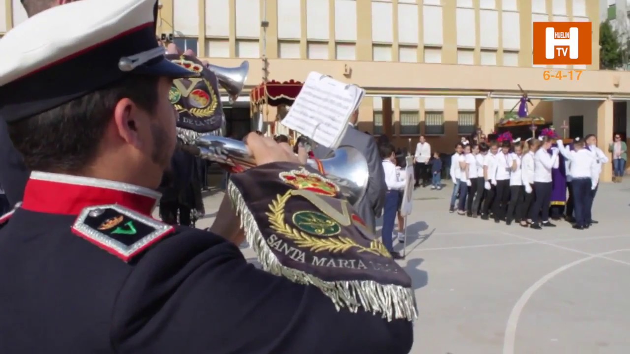 PROCESIÓN ESCUELA COFRADE CEIP EDUARDO OCON 6-4-17 (HUELIN TV)