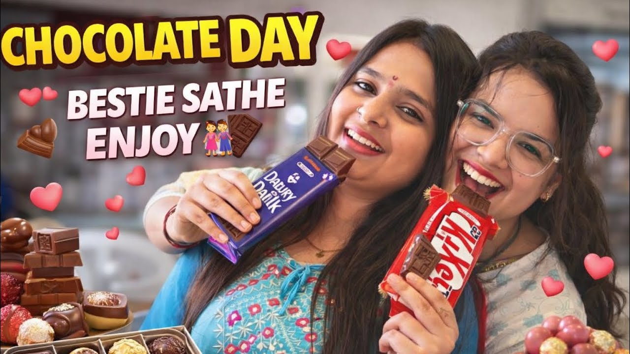 🍫 Chocolate Day Bestie Sathe Sweet Moments 😍💖 #vlog #chocolate #besties  #gujarativlog #dailyvlog 