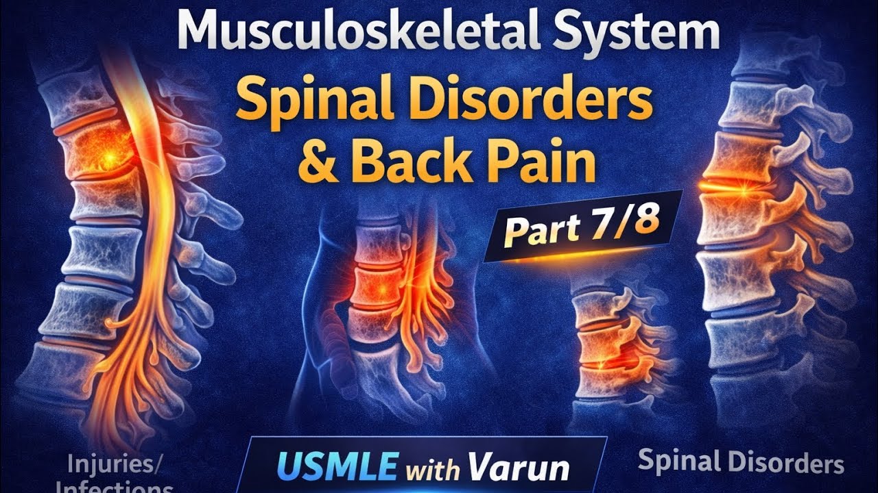 Spinal Disorders & Back Pain | Disc Herniation, Radiculopathy, Spinal Stenosis | MSK Part 7 | USMLE