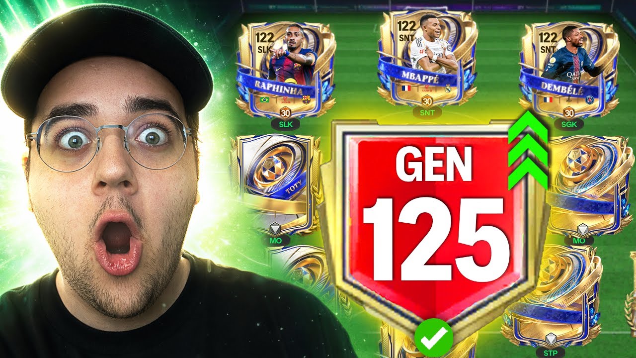 REKOR 125 GEN OLDUM 😱 117 UTOTY MBAPPE ÇIKTI 🤯 EN İYİ KADRO TARİHİ GEN YÜKSELTME FC Mobile