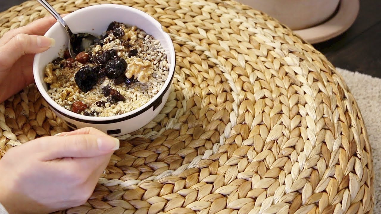 ASMR Whisper Eating Sounds | Oatmeal Breakfast