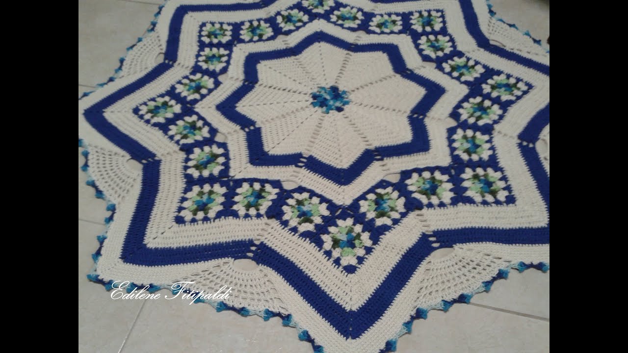 Tapete Estrelado em Crochê Parte 1/2