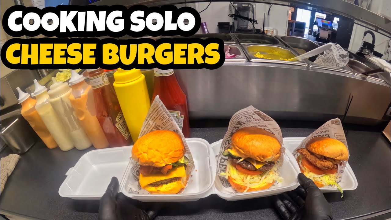 POV: COOKING SOLO CHEESE BURGERS 🍔 🍔 | Sunday Morning Lunch Orders in a Row 🍔🍟🥓🥓