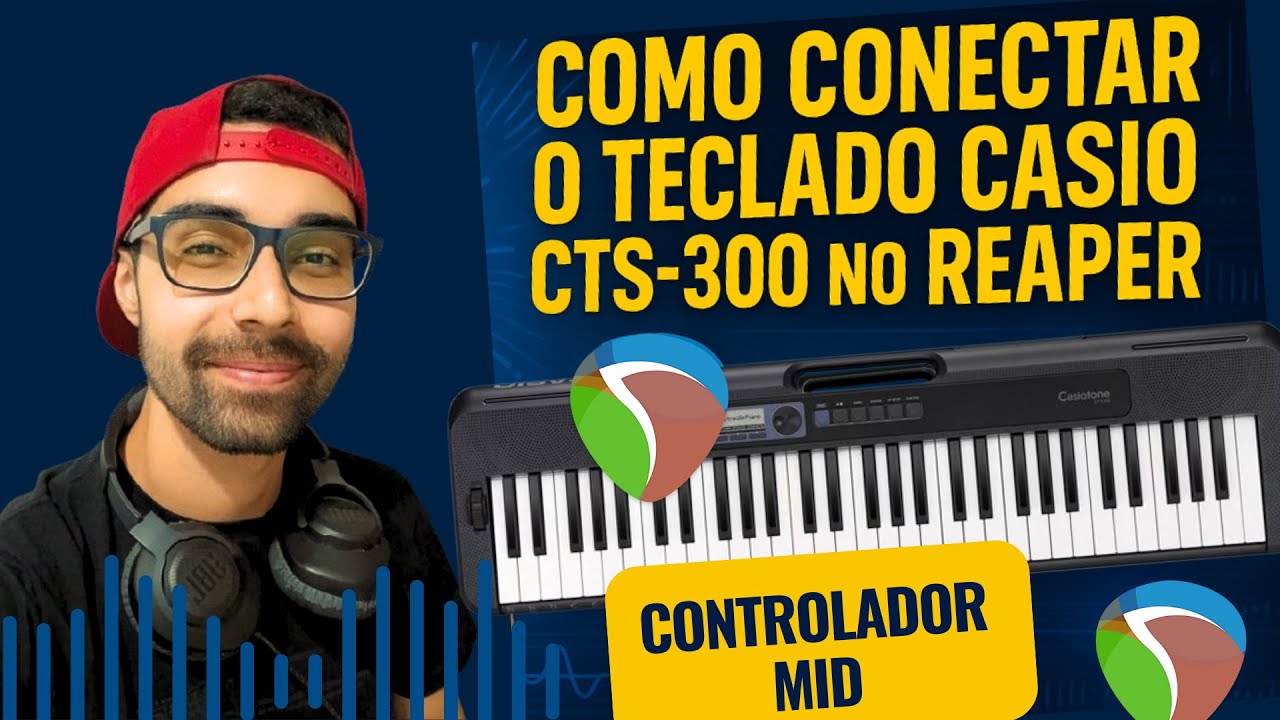 COMO CONECTAR O TECLADO CASIO CTS-300 COMO CONTROLADOR MIDI - COMPLETO + SOM (English subtitles)