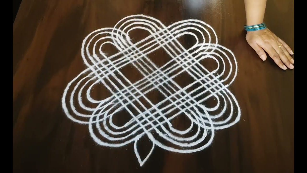 Freehand rangoli 🌼 daily rangoli 🌼 muggulu 🌼 kolam 🌼 4 line rangoli 