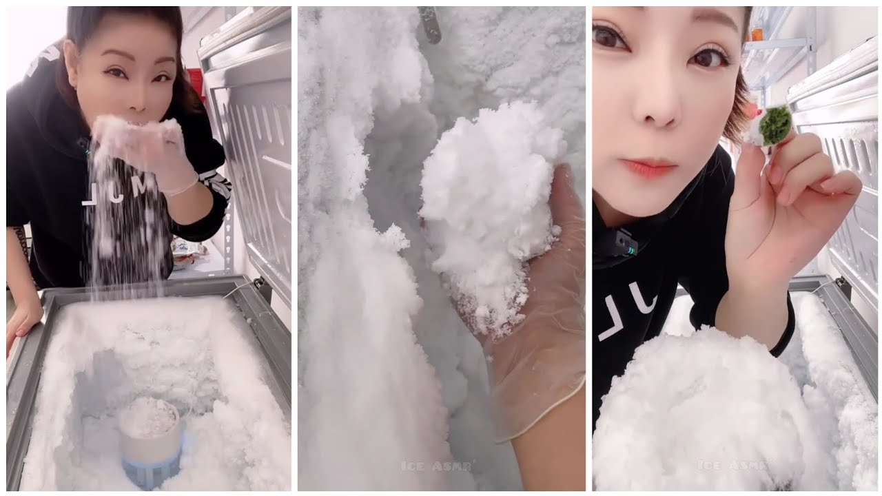 Freezer Frost Eating❄️ Ice Queen 🤩 Complete Video. #asmreating #satisfying #freezerfrost #youtube 