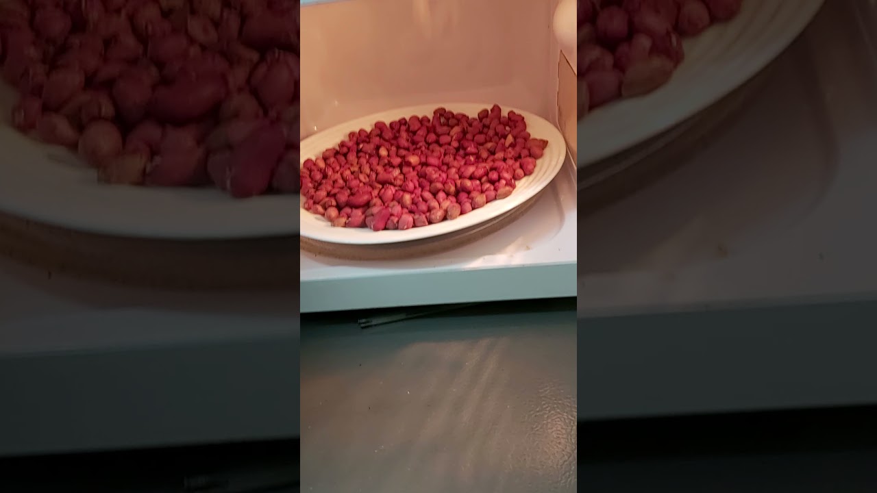 Roasting groundnuts in a microwave