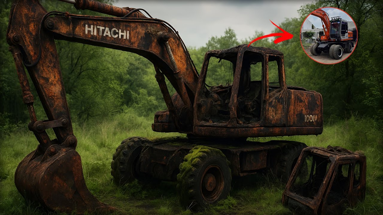 Unbelievable Excavator Restoration 😱 | Abandoned Hitachi 100W Rebuild!