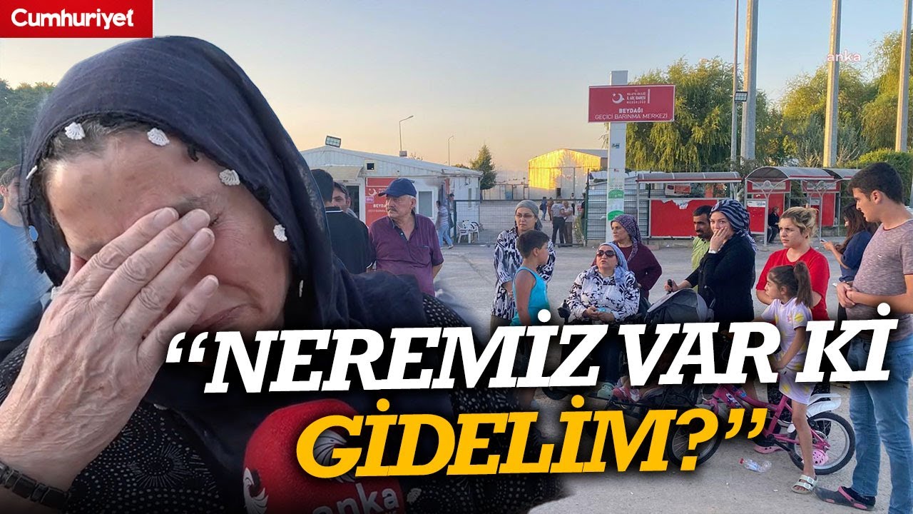 Konteyner kentten çıkarılmak istenen depremzede gözyaşları içinde: Neremiz var ki gidelim?