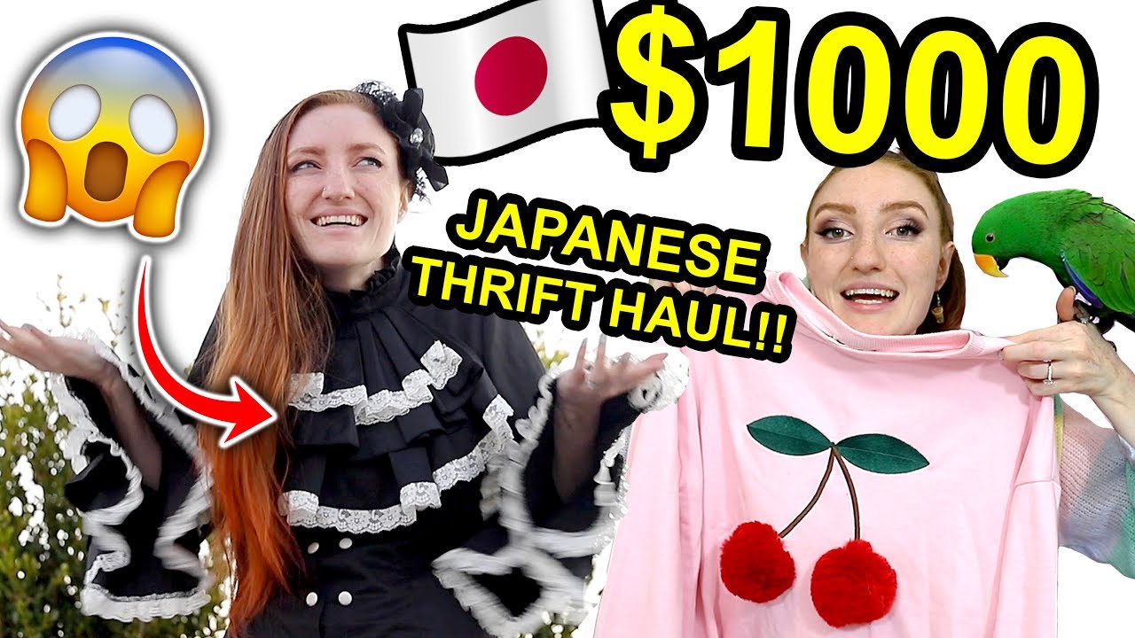 I SPENT $1000 THRIFT SHOPPING IN JAPAN!!! HUGE THRIFT STORE HAUL & TRY ON 2019