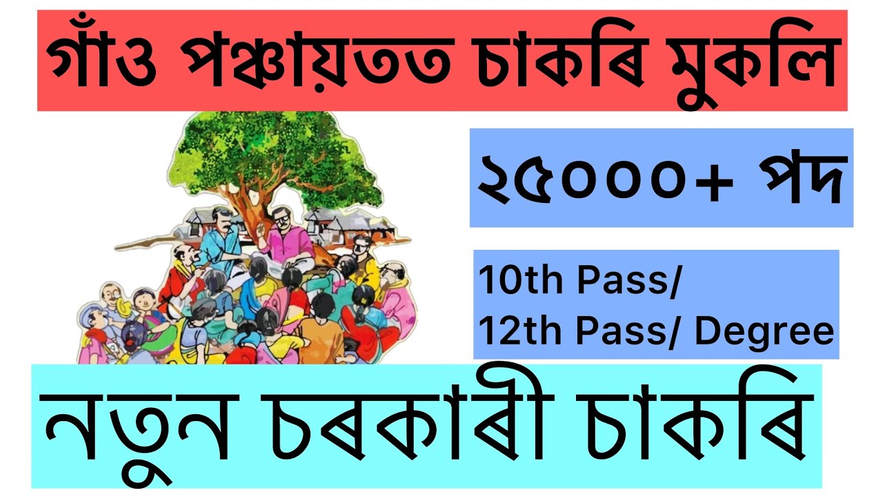 গাঁও পঞ্চায়তত চাকৰি মুকলি|| Assam Job || Job in Assam for 12th pass students || 