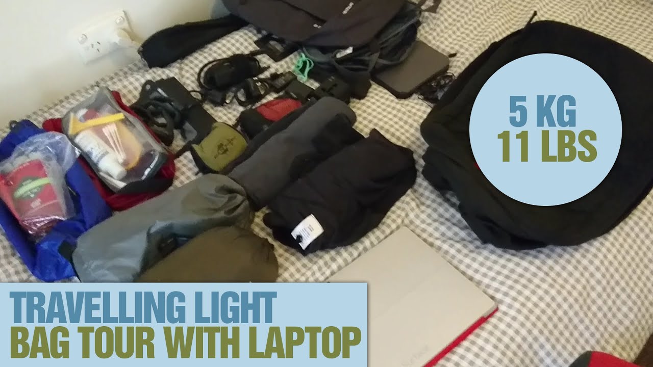 Travelling Light 5kg (11lbs) Backpack Tour With Laptop