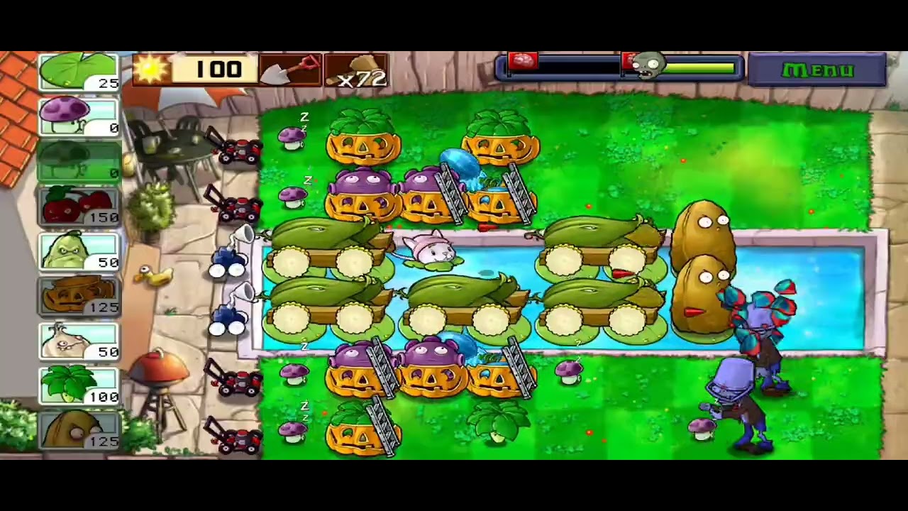Plants vs Zombies - Suvival Endless No Sunflower Strategy Part 11 (android)