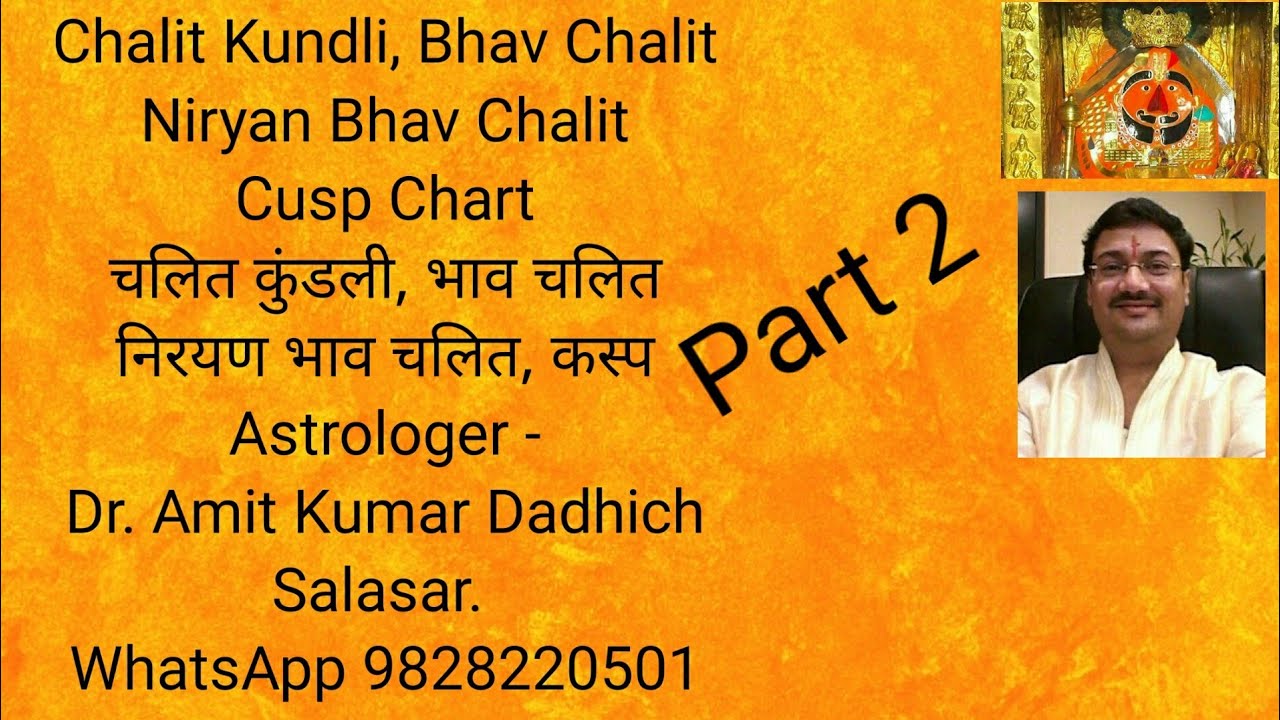 Chalit Kundli, Bhaav Chalit, Niryan Bhaav Chalit, Cusp Chart, Sripati Bhav Chalit etc...Part 2