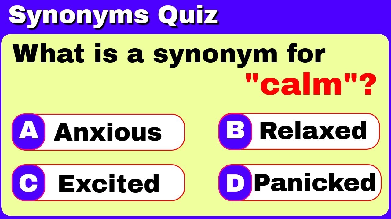 Synonyms Quiz : Learn New Words Through Synonyms | English Grammar Test!