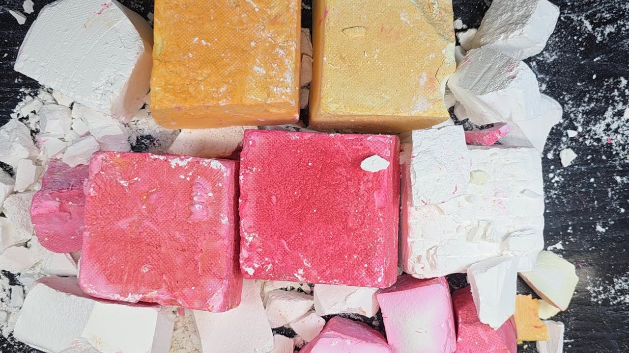Crushing Colorful Magnesium Chalks🧡💛