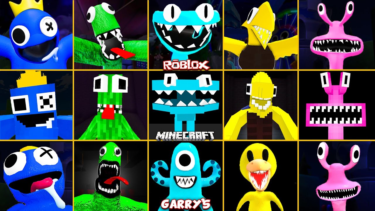 ROBLOX Rainbow Friends Chapter 2 ALL JUMPSCARES vs MINECRAFT vs Garry's Mod