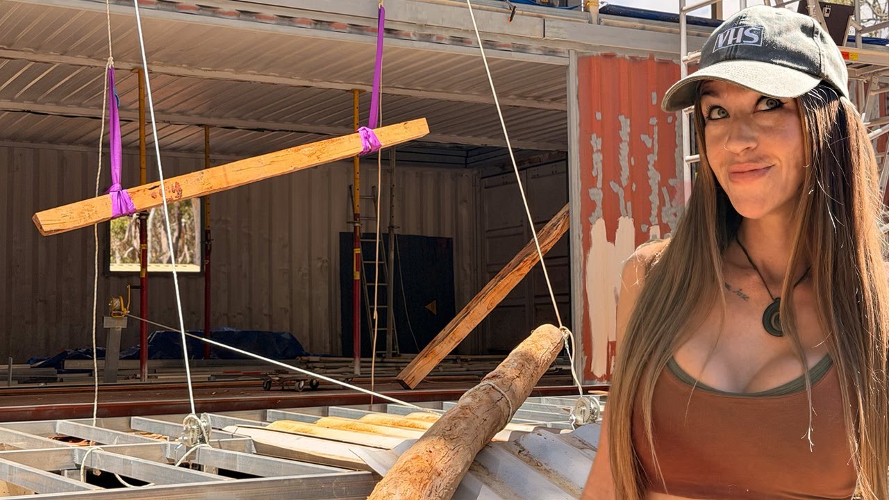 Moving 1000 pounds of timber into my house solo!