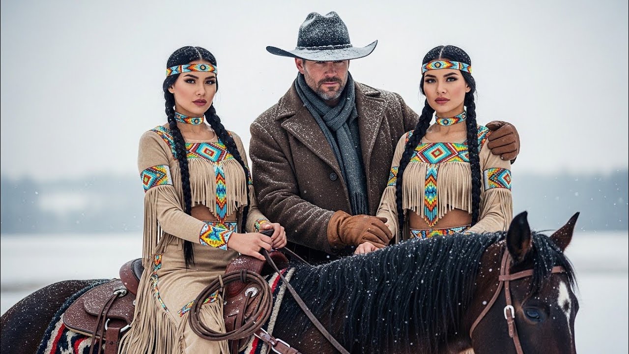 The Widowed Cowboy Found Twin Apache Sisters Freezing in the Snow — Both Wanted to Become His Wife.