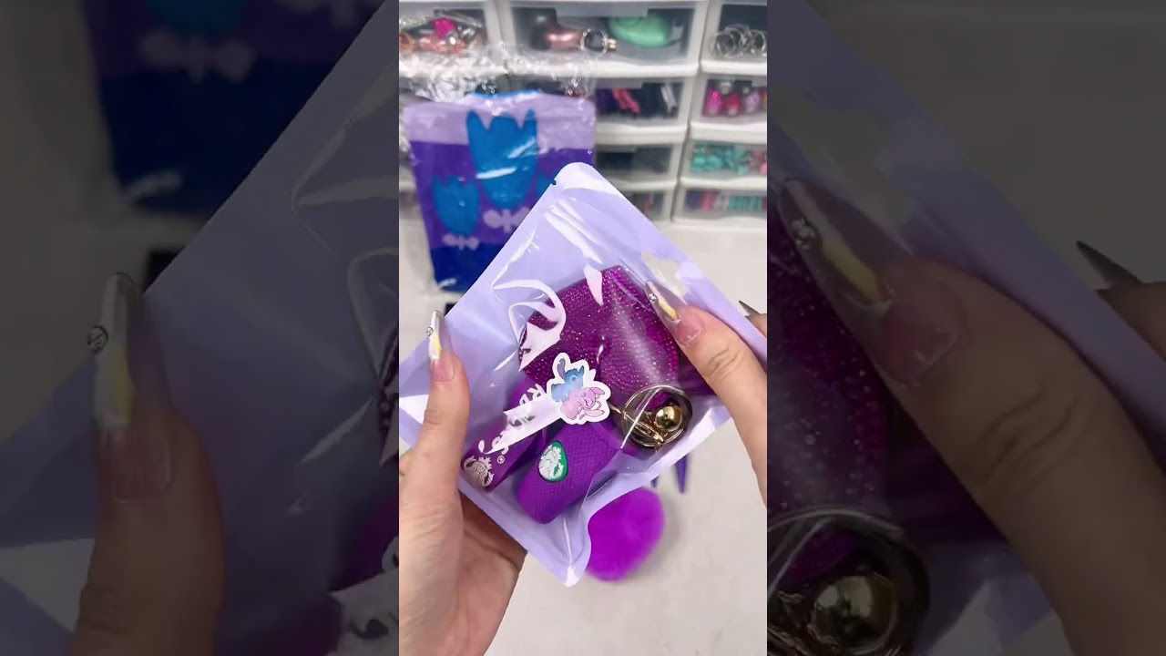 15 balls purple keychain #packingorders #asmr #selfdefenseforwomen #unboxing #linkinbio #womensafety