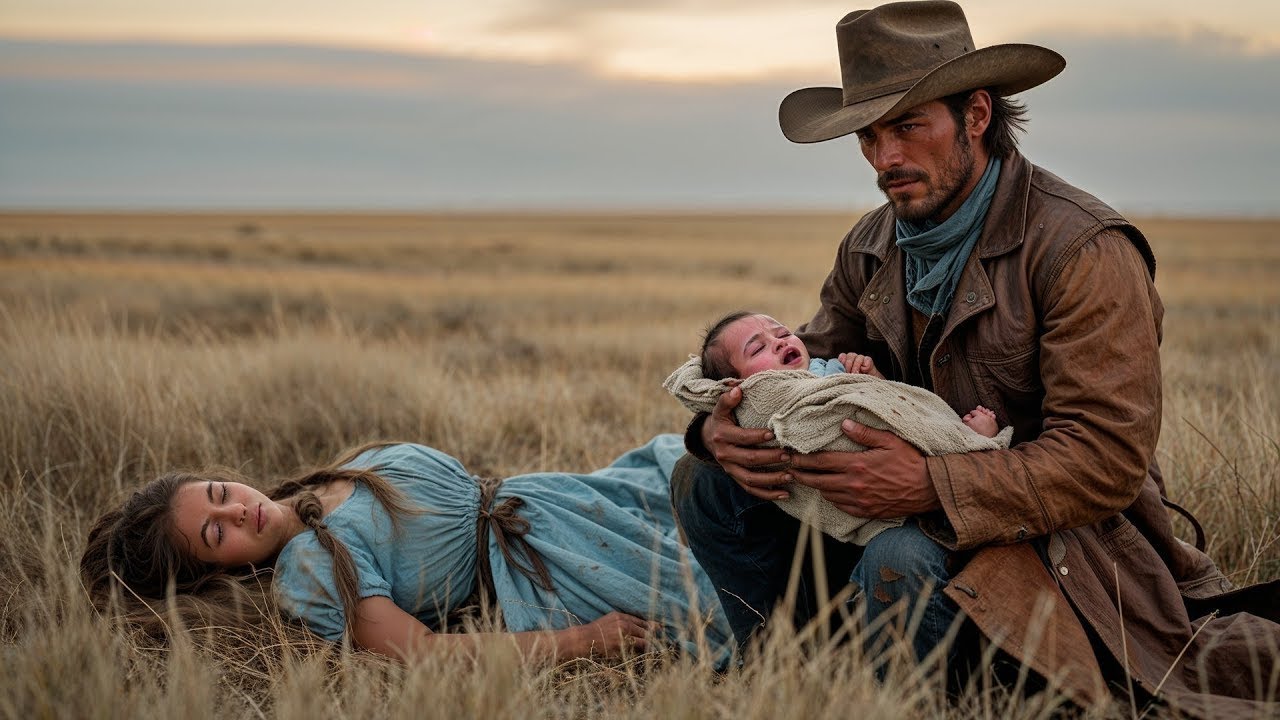 Ihr Baby weinte vor Hunger im Gras, da zog der Cowboy seinen Mantel aus und hob die beiden auf.