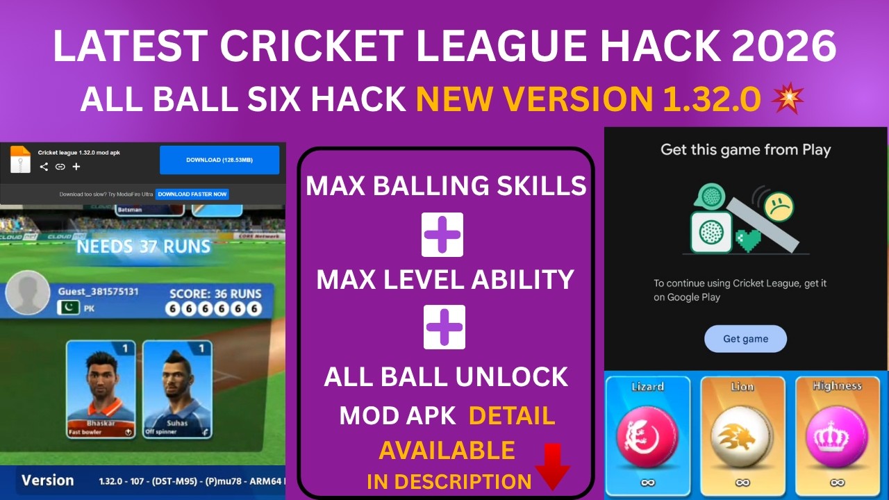 Cricket League Mod 1.32.0 | Play Store Issue Resolve | All Ball Six | Max Level Cricket League Hack
