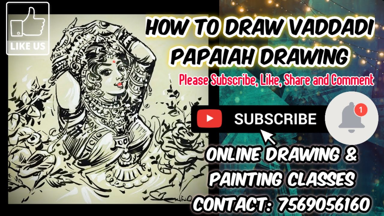 How to Draw VADDADI PAPAIAH Drawings | vaddadi papaiah paintings | PART -1