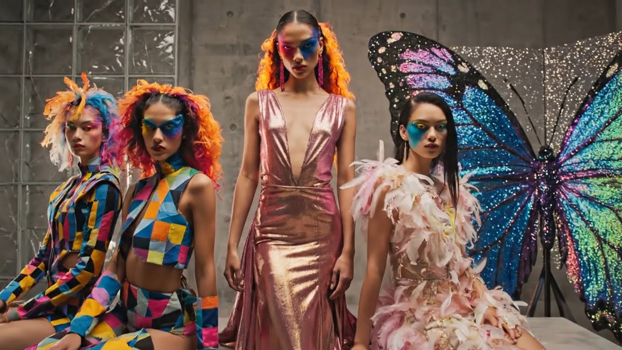 AI Fashion Video  There Is A Beauty Frozen in Teal- 4K
