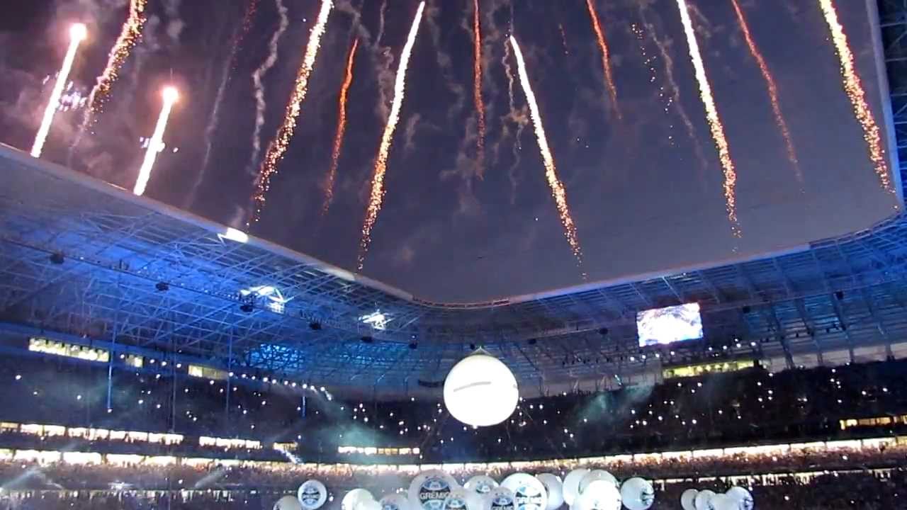 Show Inaugura&ccedil;&atilde;o Arena Gr&ecirc;mio x Hamburgo - Abertura - Hino Tricolor