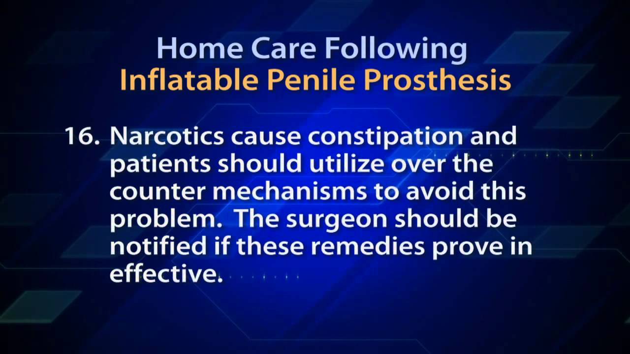 Home Care Following Inflatable Penile Prosthesis