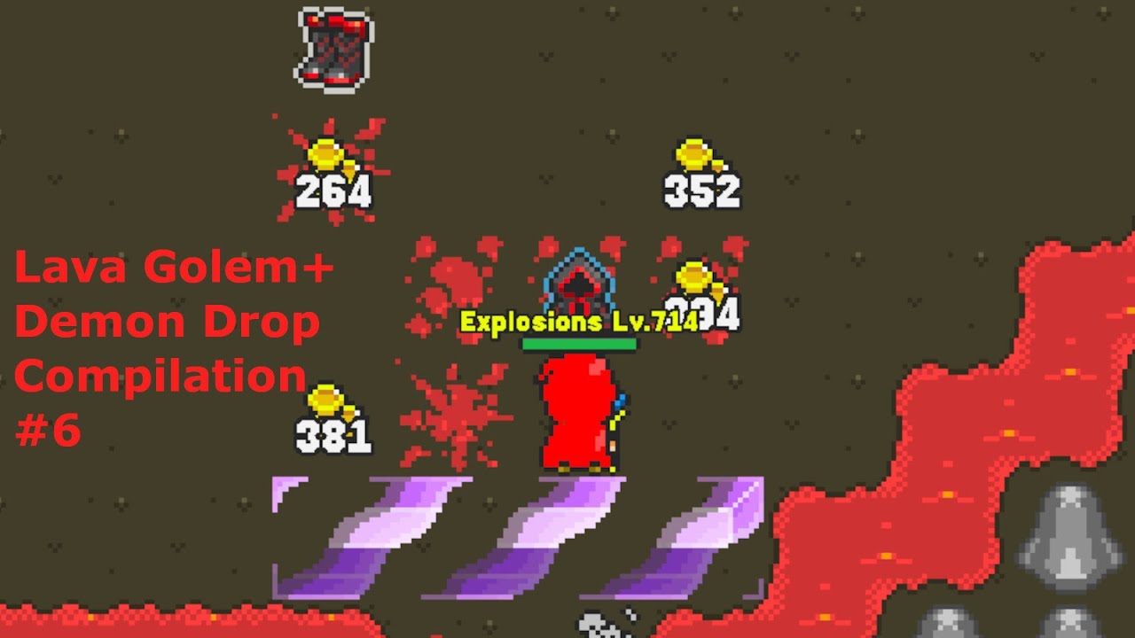 Lava golem + demon drop compilation💰💰💰 #6 l Rucoy online