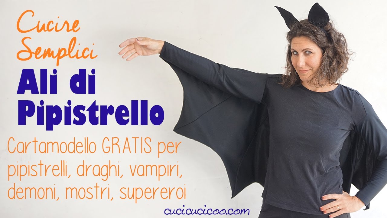 Come cucire ali di pipistrello (drago, vampiro, demone) cartamodello costume Halloween cosplay