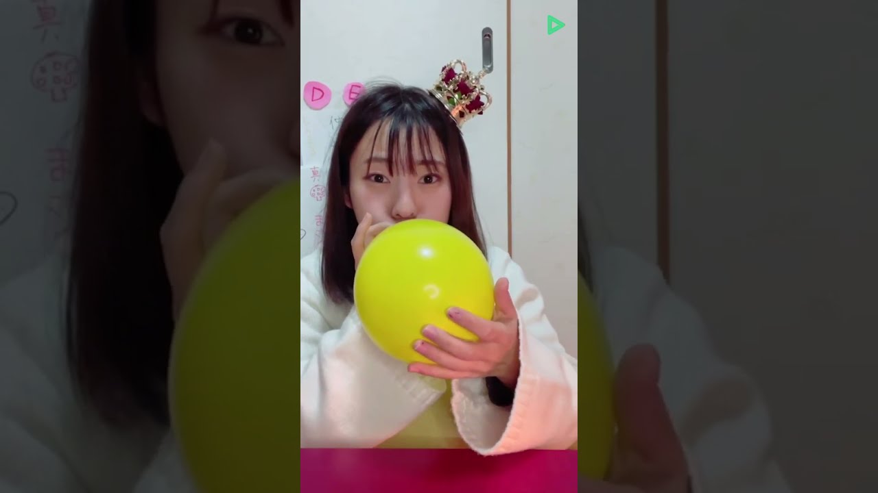 【切り抜き】しーたん　風船を膨らませる