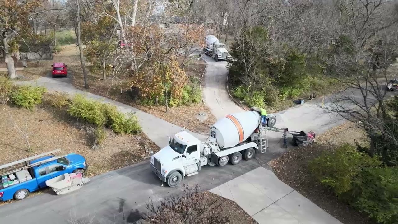 Pouring Concrete For A Driveway On An Incline