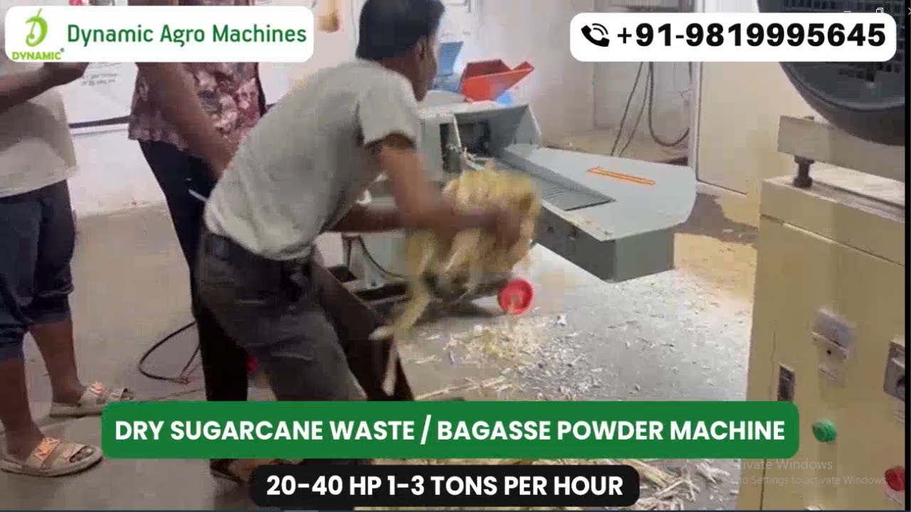 Dry Sugarcane Bagasse Powder Machine | High-Capacity (1-3 tons per hour) Bio-Mass Processing