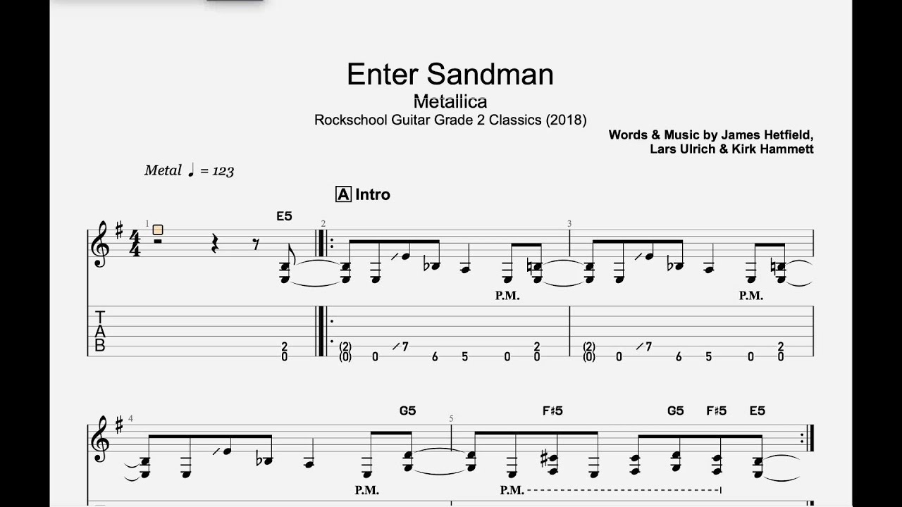Enter Sandman, Rockschool Guitar Grade 2 Classics (2018)