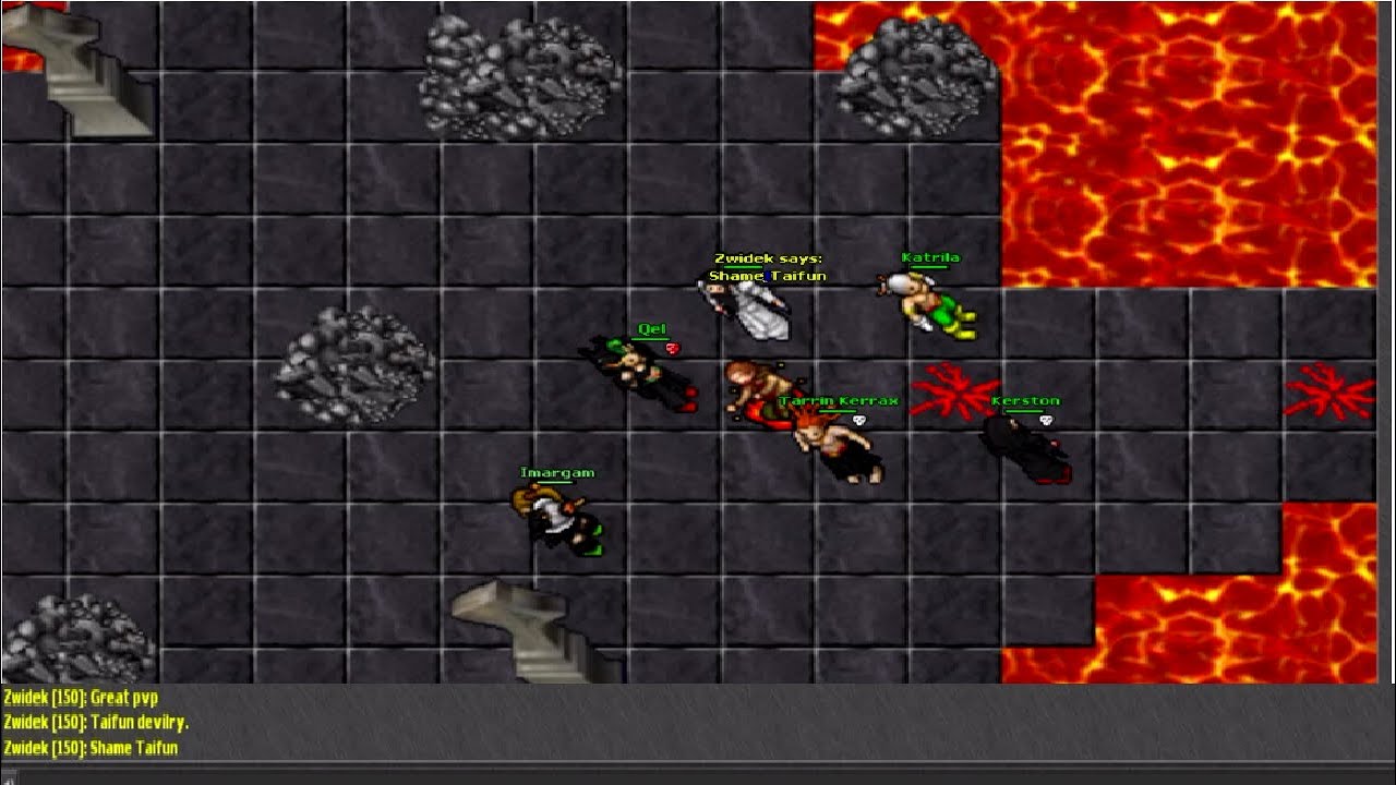 Old Tibia - Imargam and his Team hunting Taifun Devilry (Furora 2007 7.92)