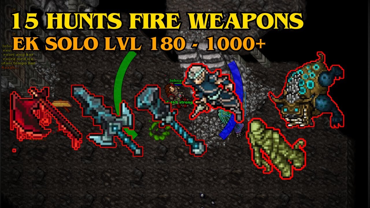 TIBIA - 15 HUNTS PARA SE FAZER COM O ELEMENTO FOGO!
