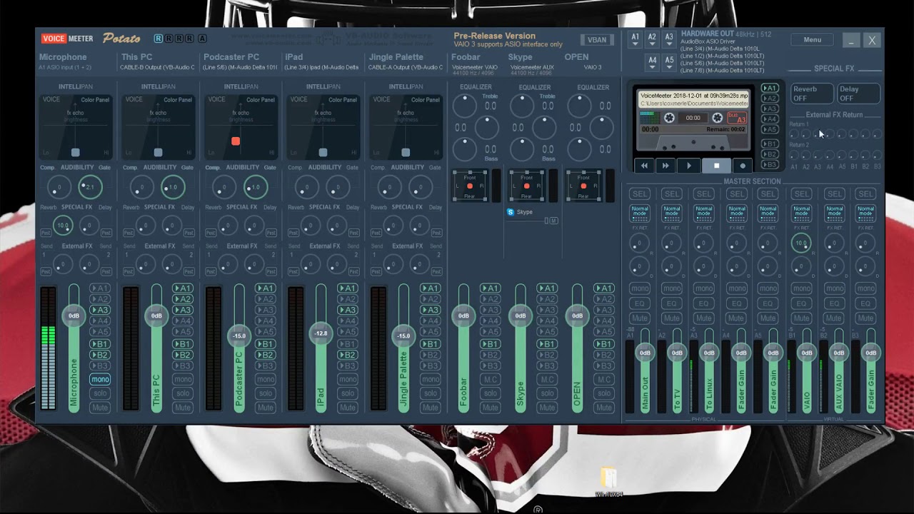 VoiceMeeter Potato - Adding Reverb
