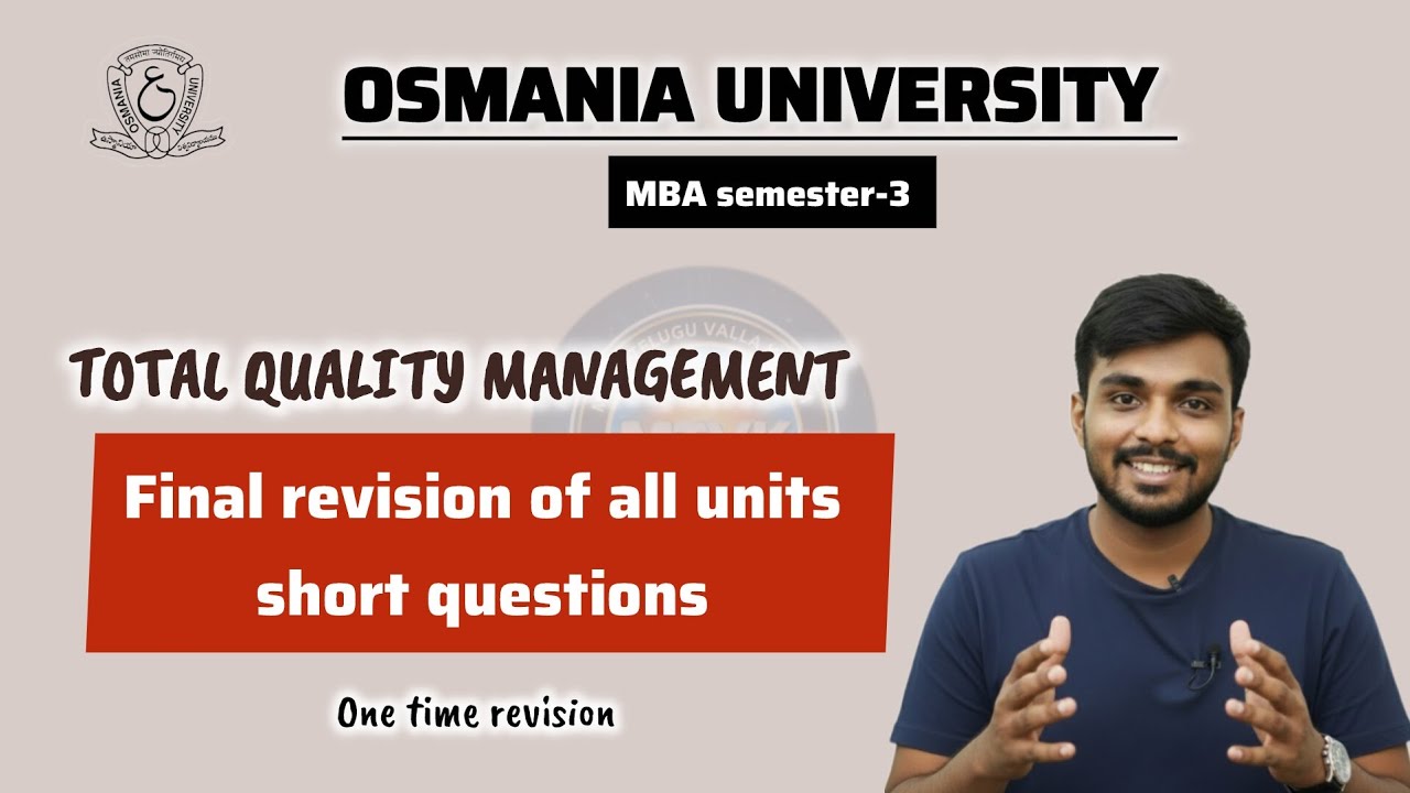 MBA Sem 3 TQM Exam Prep: Complete Unit-wise Short Q&A Explanation 