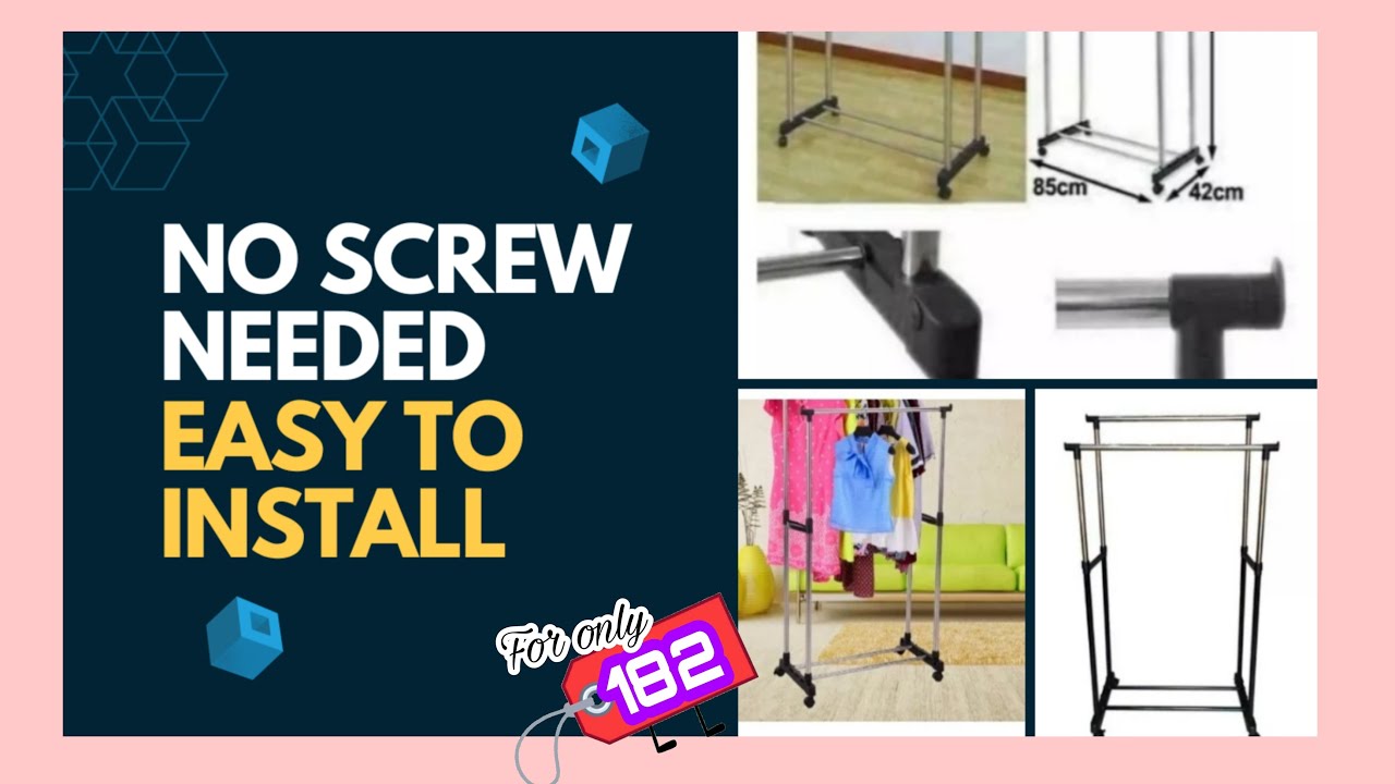 UNBOXING + How to Assemble Double Pole Telescopic Clothes Rack + REVIEW |#xzychannelofficial