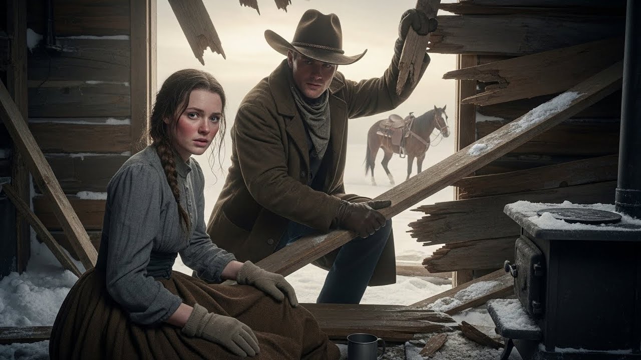 Her Cabin Roof Collapsed in Snow, Cowboy Cleared It and Said 